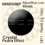 施华洛世奇 圆形 珍珠 (Large Hole) (5811) 12mm - 水晶珍珠