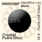 施华洛世奇 圆形 (Half Drilled) (5818) 8mm - 水晶珍珠