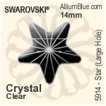 スワロフスキー Star (Large Hole) ビーズ (5914) 14mm - カラー（コーティングなし）