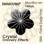 スワロフスキー Flower (Large Hole) ビーズ (5944) 14mm - カラー（コーティングなし）