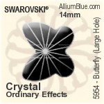 Swarovski Butterfly (Large Hole) Bead (5954) 14mm - Colour (Uncoated)