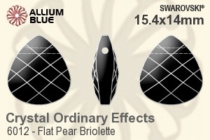 施華洛世奇 Flat Pear Briolette 吊墜 (6012) 15.4x14mm - 白色（半塗層）