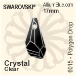 スワロフスキー Polygon Drop ペンダント (6015) 17mm - クリスタル