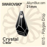 スワロフスキー Polygon Drop ペンダント (6015) 17mm - カラー（コーティングなし）