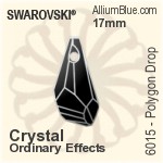 スワロフスキー Polygon Drop ペンダント (6015) 21mm - カラー（コーティングなし）