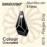 スワロフスキー Polygon Drop ペンダント (6015) 21mm - カラー（コーティングなし）