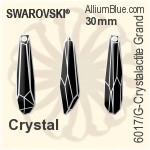 Swarovski Crystalactite Grand (Partly Frosted) Pendant (6017/G) 56mm - Clear Crystal