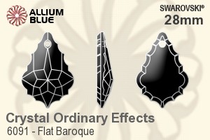 施华洛世奇 Flat Baroque 吊坠 (6091) 28mm - Crystal (Ordinary Effects)