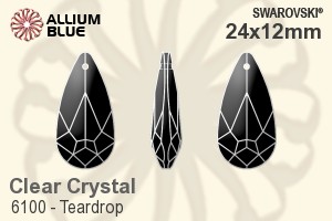 Swarovski Teardrop Pendant (6100) 24x12mm - Clear Crystal