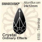 Swarovski Teardrop Pendant (6100) 24x12mm - Crystal Effect