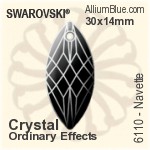 施华洛世奇 圆拱形 熨底平底石 (2080/4) SS16 - 颜色（半涂层） 铝质水银底