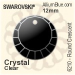 施華洛世奇 圓形 Crescent 吊墜 (6210) 12mm - 白色（半塗層）