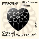 スワロフスキー Heart ペンダント (6215) 18mm - クリスタル