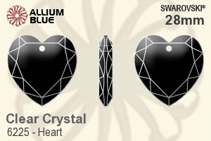 Swarovski Heart Pendant (6225) 28mm - Clear Crystal