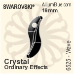 スワロフスキー Wave ペンダント (6525) 19mm - クリスタル（オーディナリー　エフェクト）