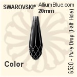 Swarovski Pure Drop (Half Hole) Pendant (6530) 20mm - Clear Crystal