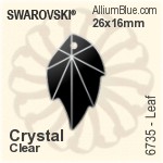 スワロフスキー Leaf ペンダント (6735) 26x16mm - クリスタル
