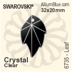 スワロフスキー Leaf ペンダント (6735) 32x20mm - クリスタル
