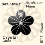 スワロフスキー Flower ペンダント (6744) 14mm - クリスタル