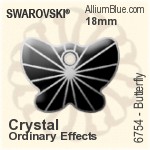 スワロフスキー Butterfly ペンダント (6754) 18mm - クリスタル