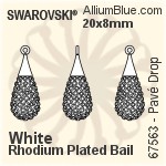 Swarovski Pavé Drop Pendant (67563) 20mm - CE Mauve / Montana / Tanzanite / Light Amethyst With Rhodium Plated Bail