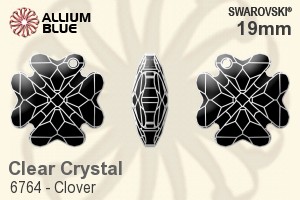 Swarovski Clover Pendant (6764) 19mm - Clear Crystal