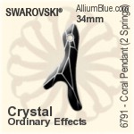 Swarovski Coral Pendant (2 Springs) Pendant (6791) 25mm - Colour (Uncoated)