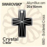 スワロフスキー Greek Cross ファンシーストーン (4784) 23mm - クリスタル エフェクト 裏面プラチナフォイル