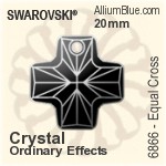 Swarovski Greek Cross Fancy Stone (4784) 23mm - Crystal Effect With Platinum Foiling
