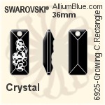 施华洛世奇 Gro羽翼 Crystal Rectangle 吊坠 (6925) 36mm - 透明白色