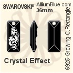 施华洛世奇 Gro羽翼 Crystal Rectangle 吊坠 (6925) 36mm - 透明白色