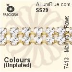 Preciosa Round Maxima Cupchain (7413 0028), Unplated Raw Brass, With Stones in SS29 - Colours