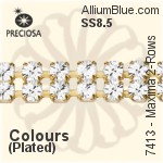 Preciosa Round Maxima 2-Rows Cupchain (7413 7172), Plated, With Stones in PP18 - Colours