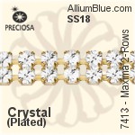 Preciosa Round Maxima 2-Rows Cupchain (7413 7176), Unplated Raw Brass, With Stones in SS18 - Crystal Effects