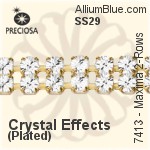 Preciosa Round Maxima 3-Rows Cupchain (7413 7183), Unplated Raw Brass, With Stones in SS29 - Clear Crystal