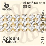 Preciosa Round Maxima 3-Rows Cupchain (7413 7175), Plated, With Stones in PP24 - Colours
