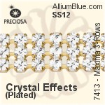 Preciosa Round Maxima 3-Rows Cupchain (7413 7175), Unplated Raw Brass, With Stones in PP24 - Crystal Effects