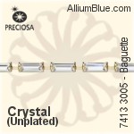 Preciosa Baguette Maxima Cupchain (7413 3005), Plated, With Stones in 7x3mm - Crystal Effects