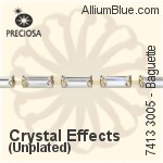 Preciosa Baguette Maxima Cupchain (7413 3005), Plated, With Stones in 7x3mm - Crystal Effects