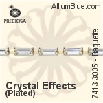 Preciosa Baguette Maxima Cupchain (7413 3005), Plated, With Stones in 7x3mm - Clear Crystal