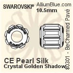 施華洛世奇 BeCharmed Pavé (80301) 10.5mm - CE 珍珠 Silk / Crystal 金en Shadow