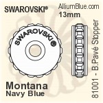 Swarovski BeCharmed Pavé Stopper (81001) 13mm - CE Navy Blue / Montana