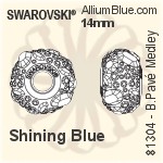 Swarovski BeCharmed Pavé Medley (81304) 15mm - CE Shining Blue / Aquamarine / Sapphire / Caribbean Blue Opal / Crystal Metallic Blue