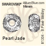 スワロフスキー BeCharmed Pavé Medley (81304) 15mm - CE パール Jade / Emerald / Chrysolite Opal / Light Peach / Erinite