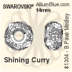 Swarovski BeCharmed Pavé Medley (81304) 15mm - CE Pearl Jade / Emerald / Chrysolite Opal / Light Peach / Erinite