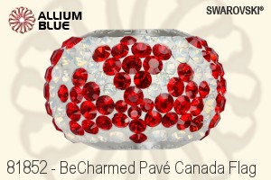 スワロフスキー ビーチャームド Pavé Canada Flag (81852) 14.5mm - CE White / Light Siam / White Opal