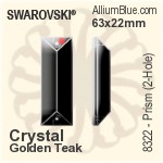 Swarovski STRASS Square Stone (2-Hole Partly Frosted) (8126/G) 22mm - Clear Crystal