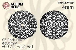施华洛世奇 Pavé Ball (86001) 4mm - CE Dark Lila / Amethyst