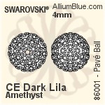 施华洛世奇 Pavé Ball (86001) 4mm - CE Silver / Black Diamond