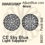 Swarovski Pavé Ball (86001) 4mm - Light Blue / Aquamarine